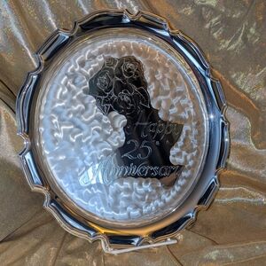 Silver 25th Anniversary Decorative Plate